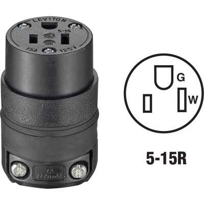 Do it 15A 125V 3-Wire 2-Pole Rough Use Cord Connector